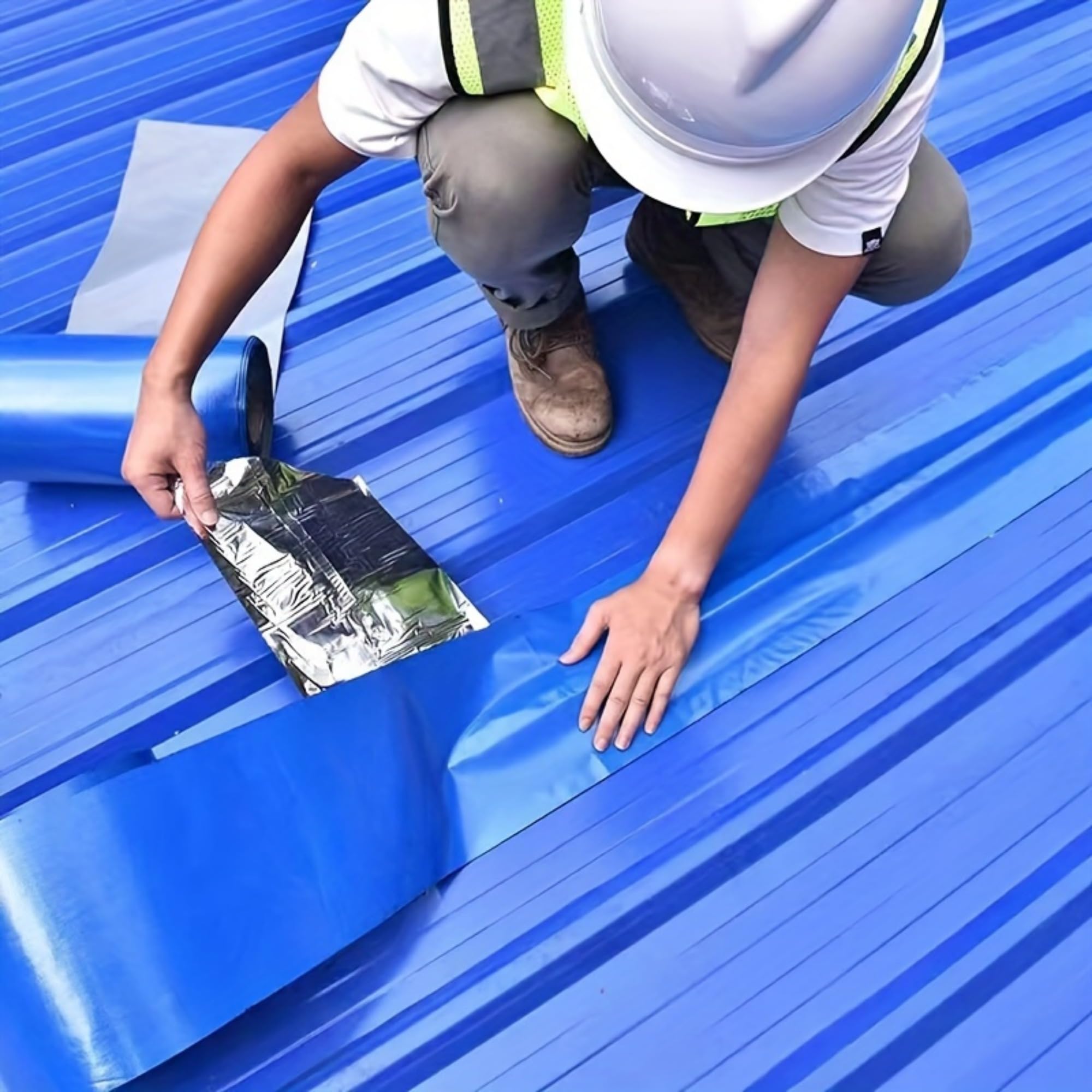 Serplex® Heavy Duty Industrial roof Waterproof Tape, Suitable for Metal Surfaces, Corrugated Roofs, and Iron Plates, high-Grade sealant, Industrial roof Maintenance | Durable Waterproof Material Serplex® Heavy Duty Industrial roof Waterproof Tape, Suitable for Metal Surfaces, Corrugated Roofs, and Iron Plates, high-Grade sealant, Industrial roof Maintenance | Durable Waterproof Material